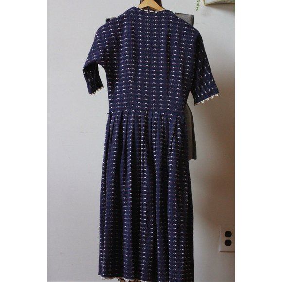 Vintage 1940’s Dress White Heart Swiss Sz Small Swiss-ette by Serbin - Picture 6 of 9